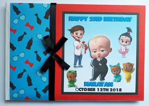 Personalised Boss Baby boys birthday guest book, album, gift for boy - Picture 1 of 2