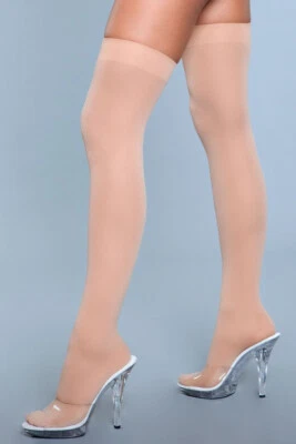 Alturas de muslo de nailon opacas BeWicked desnudas - alturas de muslo de nailon opacas Foto 1 de 3