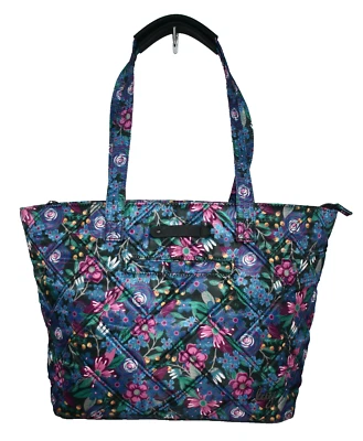 Bolso de Viaje LUG Skyliner Cabrichoso Negro Floral Acolchado Poliéster Manga Trolley Foto 1 de 4