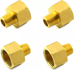 SDTC Tech 4er-Pack Messing Rohrverschraubung 1/4 NPT Stecker auf 1/2 NPT Buchse Reduzierstück Adapter - Bild 1 von 12