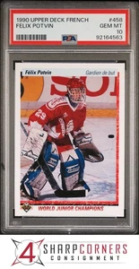 1990 UPPER DECK FRENCH #458 FELIX POTVIN RC PSA 10 - Picture 1 of 3