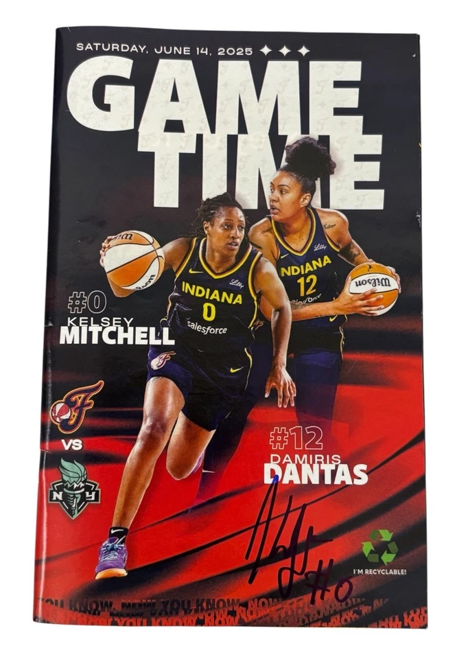 Kelsey Mitchell Signed Indiana Fever Game Time Program 6/14/2025 Auto 22 Points - Image 1 of 1