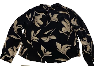 Jones New York Damen Bluse Langarm Freizeit Gr. 12 schwarz mit Print Design - Bild 1 von 9