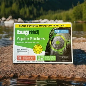 BugMd Squito-Aufkleber auf pflanzlicher Basis auf Kleidung, Ausrüstung 78 individuelle Aufkleber - Bild 1 von 3