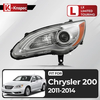 LED Headlight For 2011-2014 Chrysler 200 w/LED DRL Chrome Projector Left Driver Foto 1 de 4