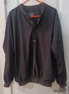 Dockers Golf Jacket Shacket Mens Size L Black/Brown Snaps At Neck To Mid Chest - Picture 1 of 7