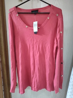 NWT Premise Women’s XL  Claret Red Lightweight Pullover Sweater Silver Discs - Image 1 of 4