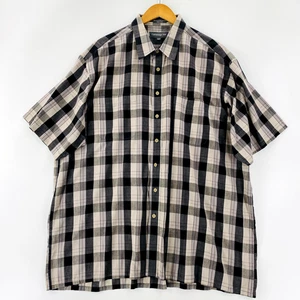 Cambridge Hall Men’s Plaid Shirt Size 2X Gray Short Sleeve Button-Up - Picture 1 of 7