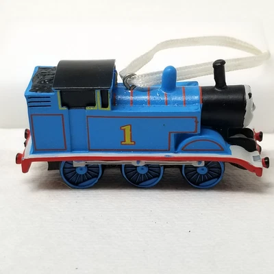 Adorno de Navidad Thomas el Tren Motor Azul Número 1 Cara Sonriente Colgante Foto 1 de 4