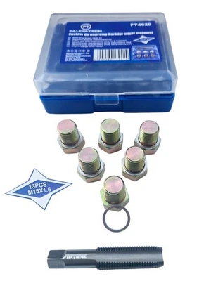 FALON TECH Ölablassschraube Reparatur Set M14x1.5 auf M15x1.5 Innen Ölablassgewinde Ölwanne