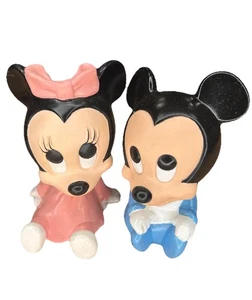 Vtg 1984 Walt Disney Mickey And Minnie Baby Squeak Toys - Picture 1 of 6