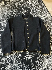 Women Geiger Tyrol Austria metal button up pure new wool cardigan sweater jacket - Picture 1 of 16