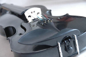 New 4/4 Black Solid Wood Ebony Violin/Bow/Rosin/Case/Free Shoulder Rest - Picture 1 of 1