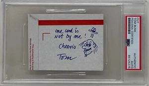 Tom Bunk signiert persönliche Zeichnung Mülleimer Kinder Künstler geschnitten GPK PSA/DNA - Bild 1 von 2