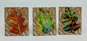 Starbucks Coffee 2016 Gift Card Autumn Fall leaf Leaves Hole Zero Balance 3 Set - Imagen 1 de 12