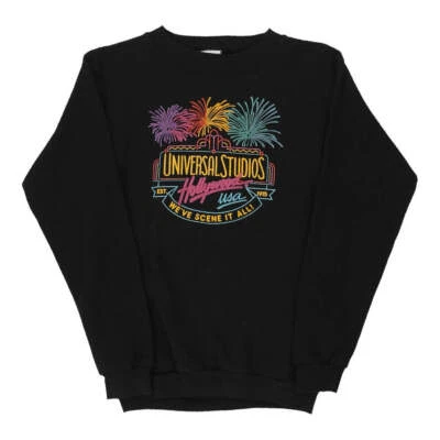 Sudadera Gráfica Universal Studios Edad 12-13 Hecha en EE. UU. - Grande Algodón Negro Foto 1 de 4
