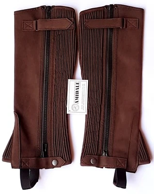 AMIDALE HALF CHAPS REITEN REITER BRAUN AMARA BRANDNEU MIT ETIKETT