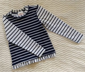 NWT HANNA ANDERSSON SUN-READY RASH GUARD TEE SWIM SHIRT Blue White 110 5-6x - Picture 1 of 3