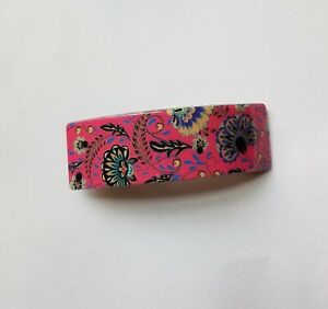Floral Barrette 4" long with French clasp - rectangular shape