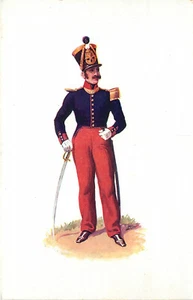 Postal Museo Marechal Franchet Infantería De Ligne 1830 Oficial #1 Uniforme - Imagen 1 de 2