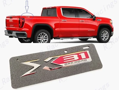 1件装镀铬红色2019-2025 GMC Sierra X 31 OFF 公路床徽章原始设备制造商第 84682662 代 — 第 1/4 张图片