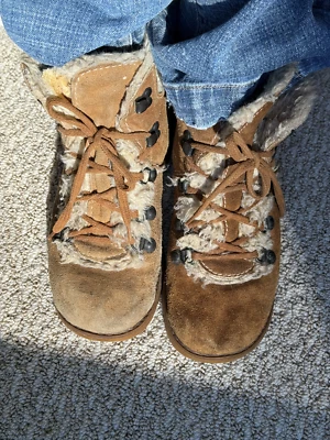 De Colección Sears Roebuck Sherpa Forradas Gamuza Cuero Botas de Invierno Para Mujer Talla 8 Italia Foto 1 de 4