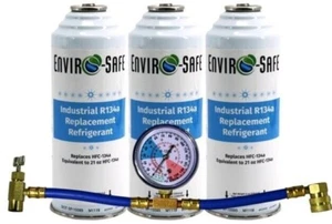 Envirosafe R 134a Replacement Refrigerant - R134a Recharge Kit - w/ R134a Gauge - Picture 1 of 4