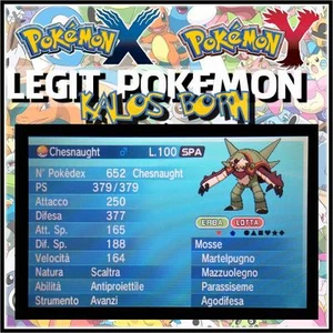 KB Legit Pokemon X Y • TANK SHINY Chesnaught @ LEFTOVERS 6IV PERFECT KALOS BORN - Picture 1 of 1