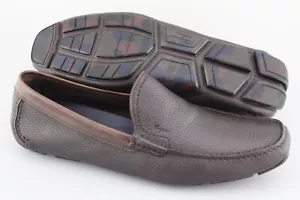 Men's SALVATORE FERRAGAMO 'Pacifico' Brown Leather Loafers Size US 11 - 2E - Picture 1 of 8