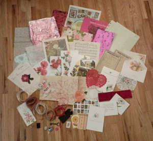 60 Giornali spazzatura autentici vintage rose carta libro floreale pagina mix forniture - Foto 1 di 14