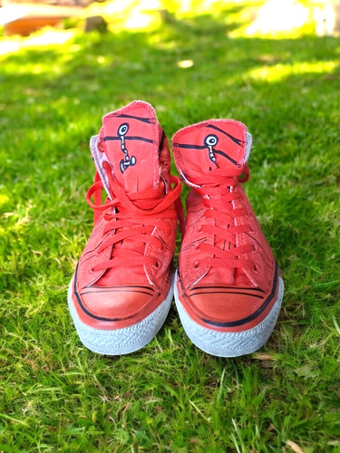 Scarpe da ginnastica Converse All Star Dr Seuss rosse taglia 8