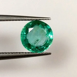 1.48ct Natural Emerald round 7.5mm size nice green good luster collection gem - Picture 1 of 3