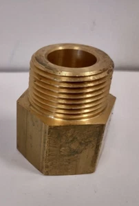 Brass Straight Adapter 1" BSPP Female x 1" NPT Male - Picture 1 of 2