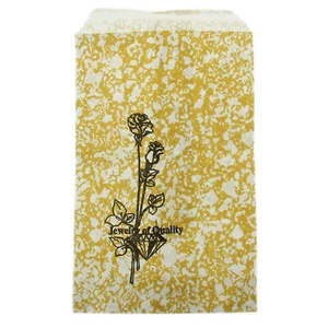 Gold Rose Style Paper Gift Bags For Jewelry Merchandise Shopping 4x6 Pack Of 100 - Picture 1 of 5