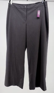 Lane Bryant Pants Women Sz 18 Houston Wide Leg Trouser Gray Pinstripe Career New - Picture 1 of 9