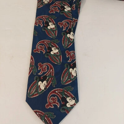 Corbata de cachemira vintage Disney Mickey Mouse EE. UU. 100 % polietileno La corbata funciona Foto 1 de 4