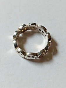 Sterling Silver 925 Vintage Button Design Ring size J 1/2 - Picture 1 of 5