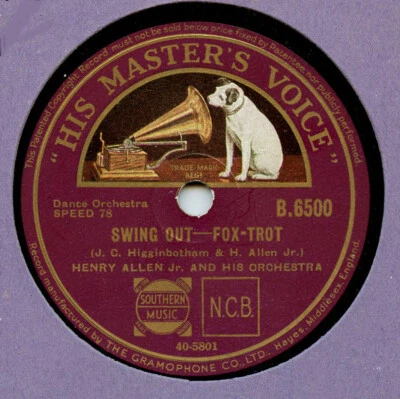 78 rpm British Dance Jazz HENRY ALLEN Hot Hoagy Carmichael HMV B6500  E !! - Image 1 of 2
