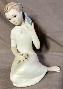 SPRINGTIME by Cybis Fine Porcelain Sculpture Of A Little Girl ~ 5" - Picture 1 of 12