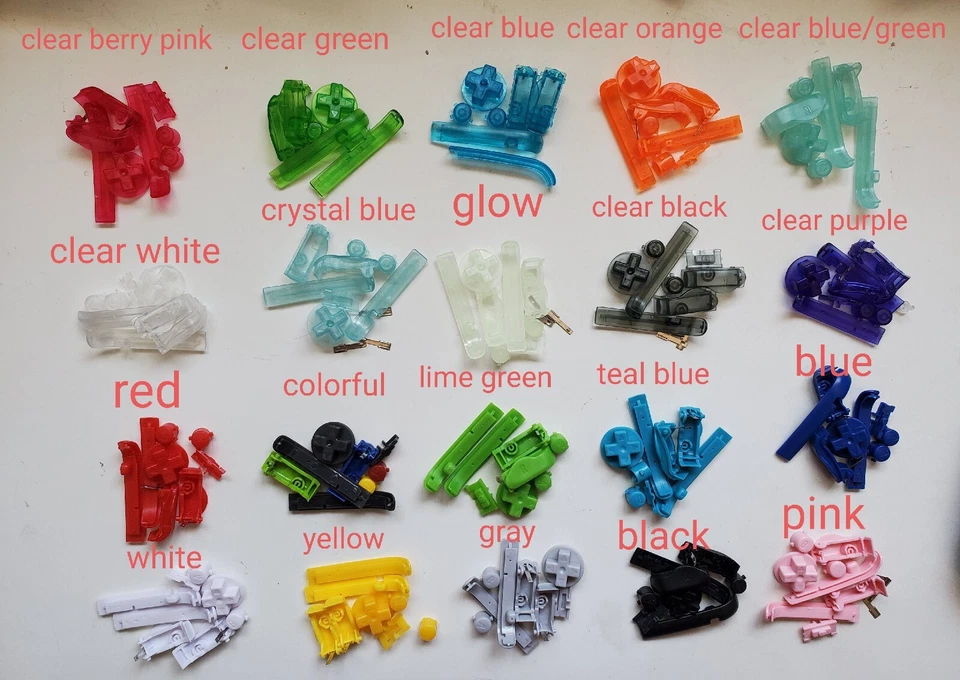 For Game Boy Advance GBA BUTTONS SET Shoulder R L A B Keys D-Pad - Pick Color - Image 1 of 1