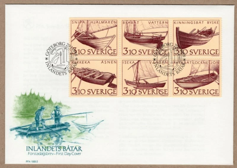 Sweden 1988 boats ships FDC - Image 1 of 1