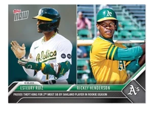2023 Topps Now Esteury Ruiz Rookie Card RC Passes Theft King For 2nd By Oakland - Picture 1 of 2
