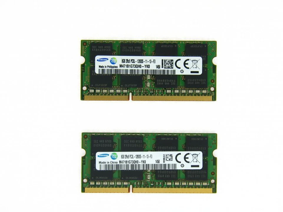 Samsung 16GB (2 X 8GB ) PC3L-12800S DDR3L DDR3 SO-DIMM Laptop Memory - Image 1 of 1