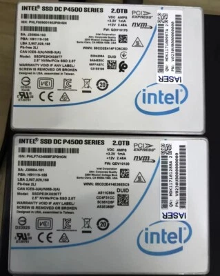 2TB Intel SSD P4500 Series DC NVME U.2 2.5" SSDPE2KX020T701 Solid State Drive - Bild 1 von 4