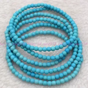 Venta al por mayor Lote 6 piezas Pulsera elástica curativa cristal turquesa natural 4 mm 7,5” - Imagen 1 de 3