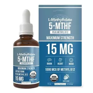 L-Methylfolate (15 Mg) Plus Methyl-B12 Vitamin Drops= - Picture 1 of 11