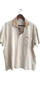 VTG Burberry London Nova Check Polo Beige Tee Shirt Beige Made in Spain Size XL - Picture 1 of 12