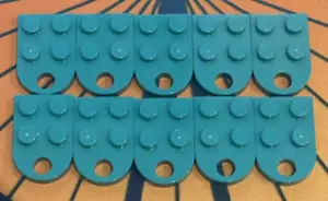 Dark Turquoise - 10x LEGO Plate, Modified With Hole #3176 - Heart/Charm - Picture 1 of 2