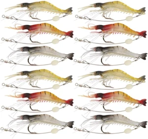 Soft Shrimp Lures Fishing Saltwater Luminous Shrimp Bait Set Fishing Lur - Picture 1 of 12