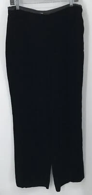 Armani Collezioni womens black velvet straight leg pants sz 10 - Image 1 of 3